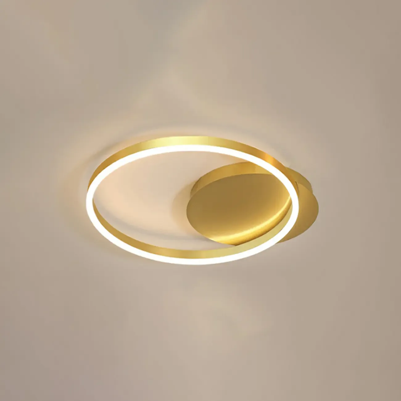 Dimmable Circular LED Semi Flush Ceiling Light for Living Room Image - 13