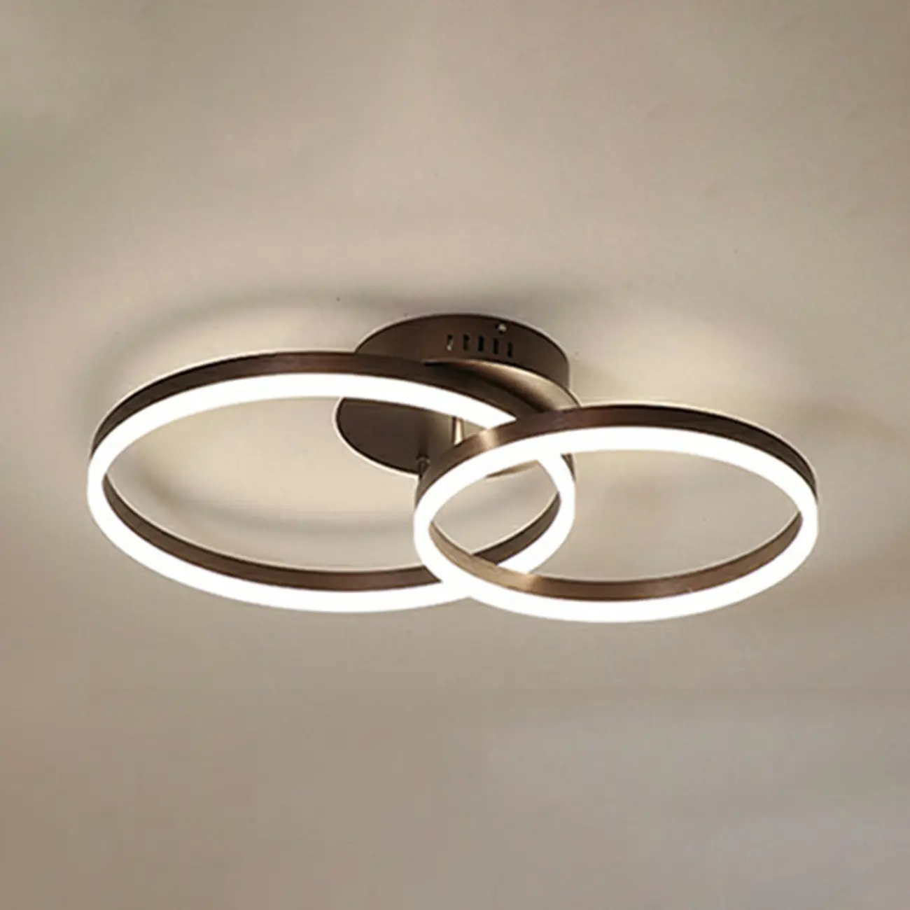 Dimmable Circular LED Semi Flush Ceiling Light for Living Room Image - 14 | homeyfad