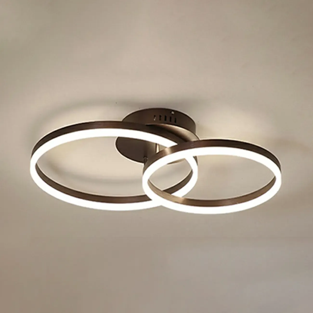Dimmable Circular LED Semi Flush Ceiling Light for Living Room Image - 14