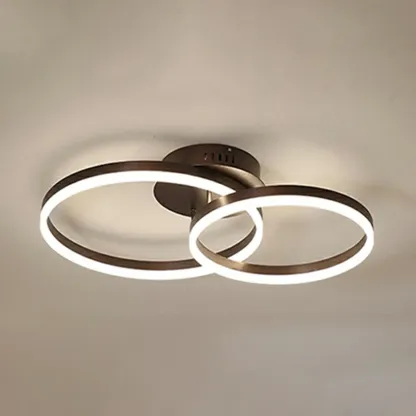 Dimmable Circular LED Semi Flush Ceiling Light for Living Room Image - 14