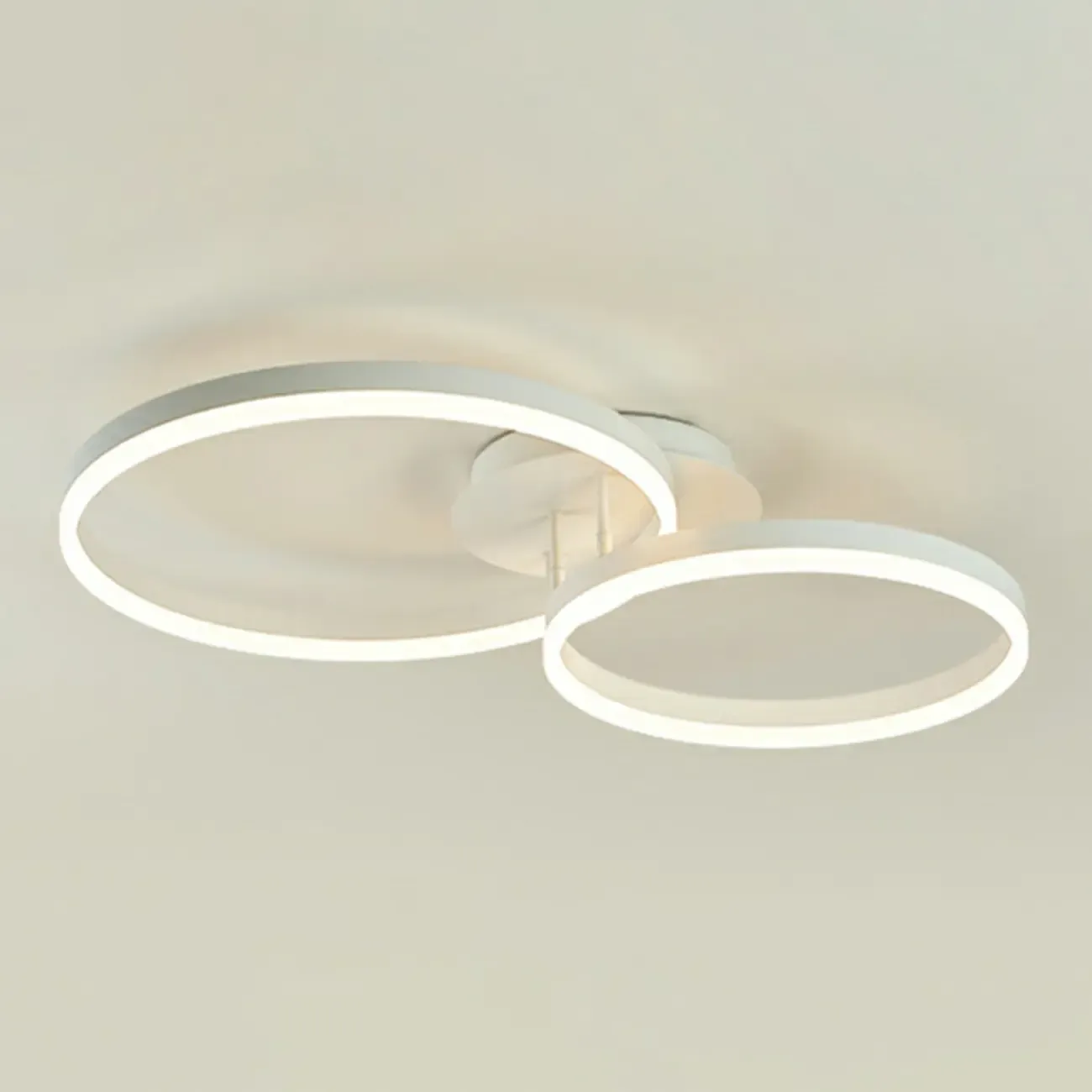 Dimmable Circular LED Semi Flush Ceiling Light for Living Room Image - 18