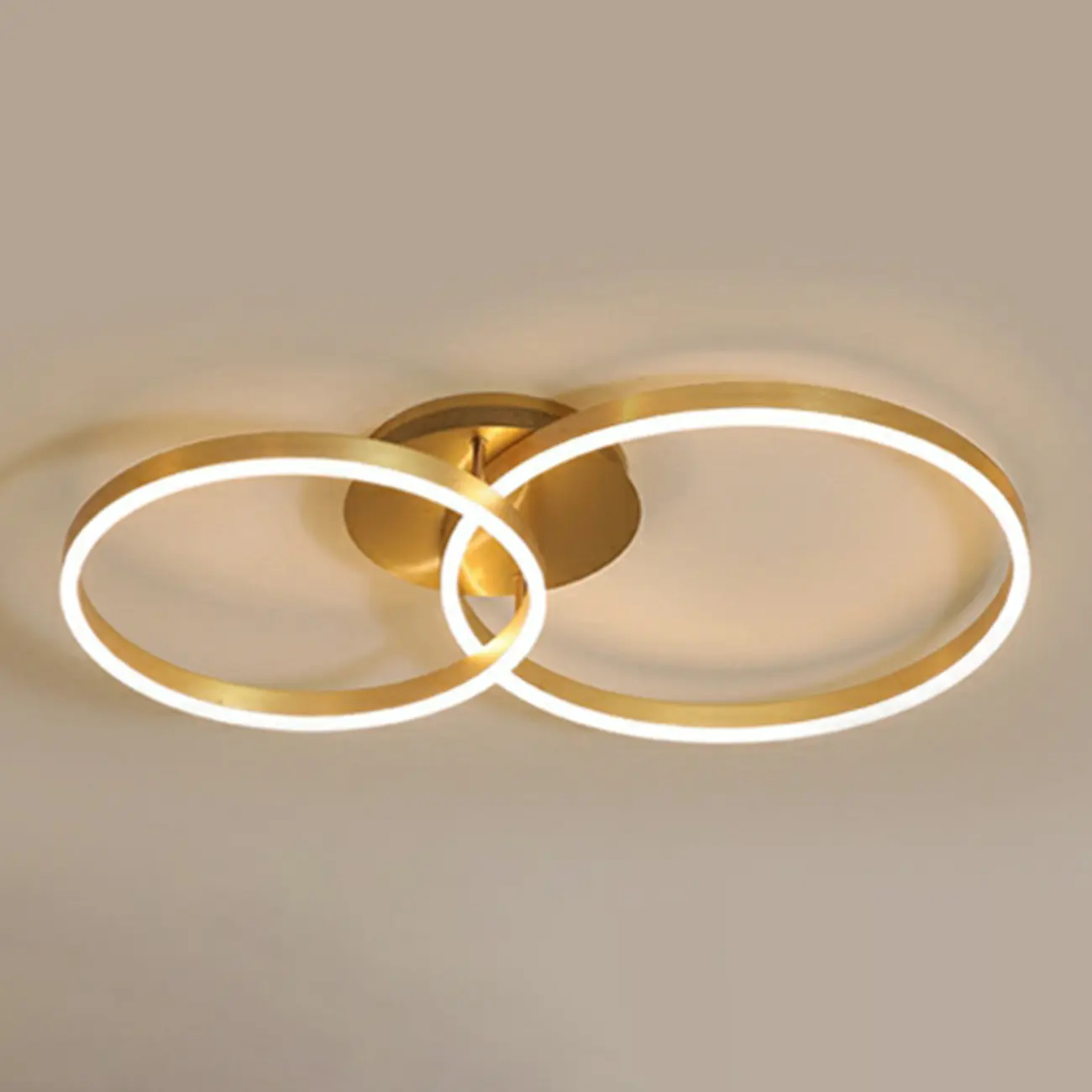 Dimmable Circular LED Semi Flush Ceiling Light for Living Room Image - 19 | homeyfad