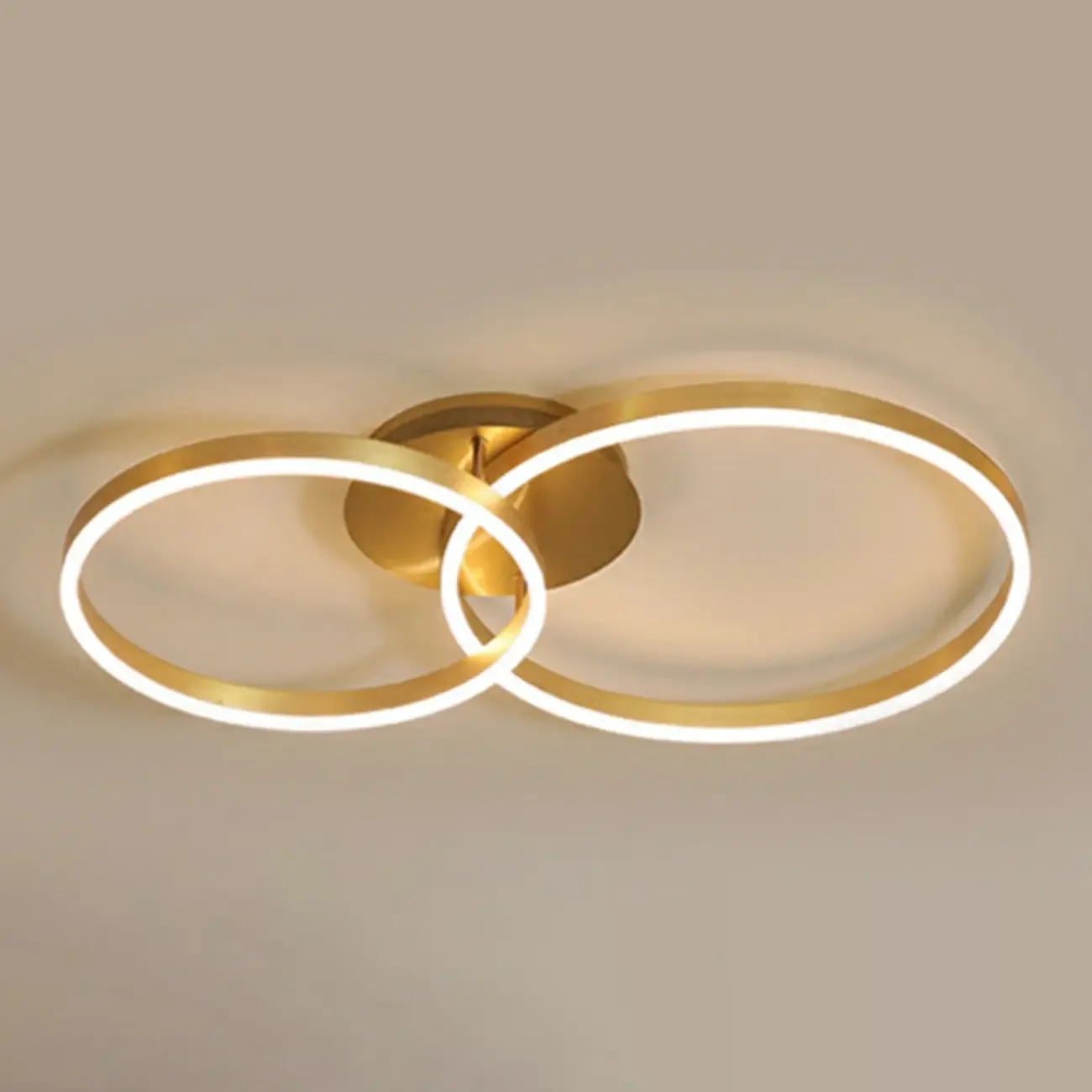 Dimmable Circular LED Semi Flush Ceiling Light for Living Room Image - 19