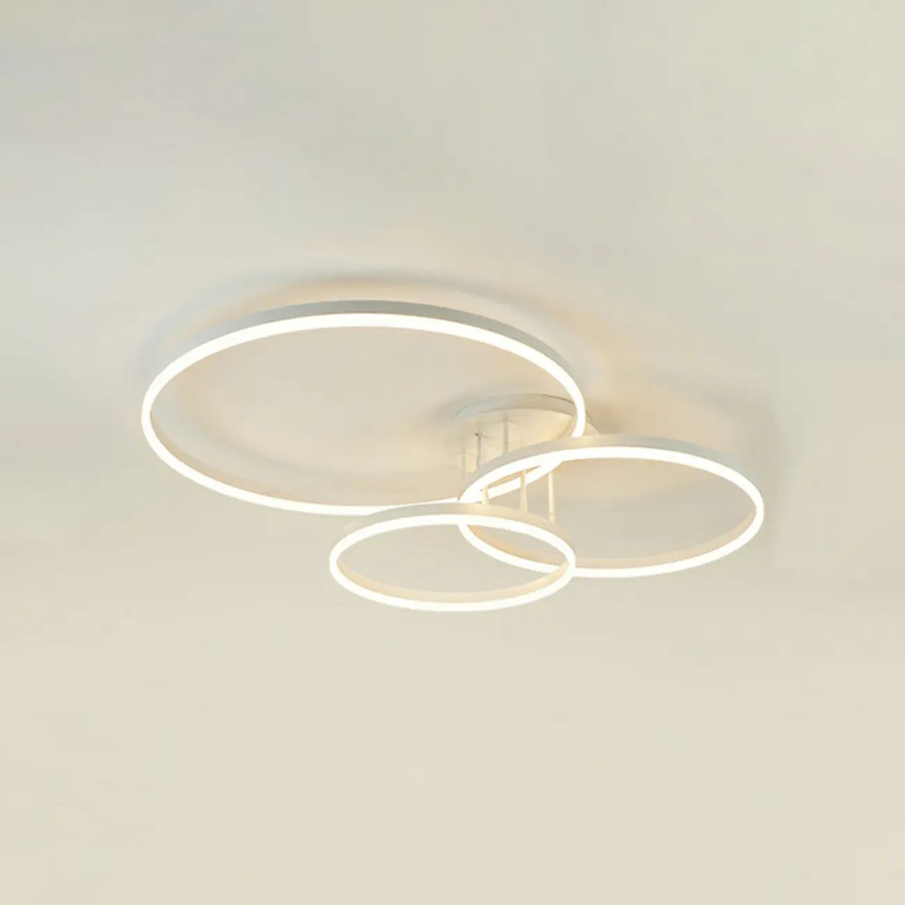 Dimmable Circular LED Semi Flush Ceiling Light for Living Room Image - 20 | homeyfad