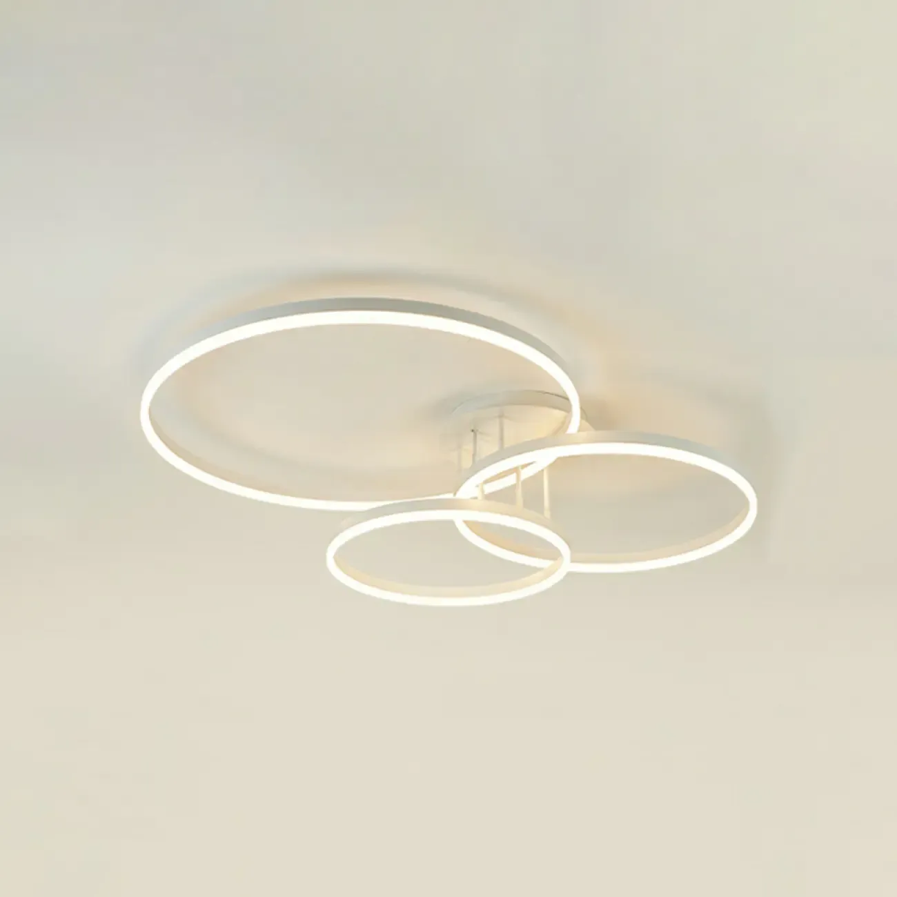 Dimmable Circular LED Semi Flush Ceiling Light for Living Room Image - 20