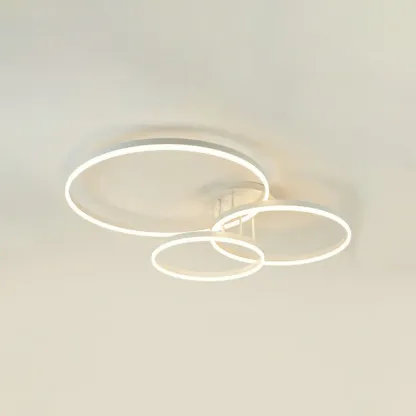 Dimmable Circular LED Semi Flush Ceiling Light for Living Room Image - 20