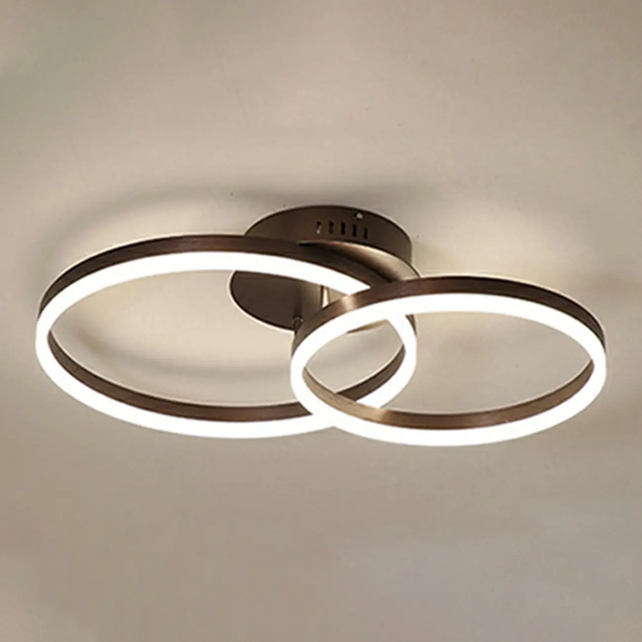 Dimmable Circular LED Semi Flush Ceiling Light for Living Room Image - 21 | homeyfad