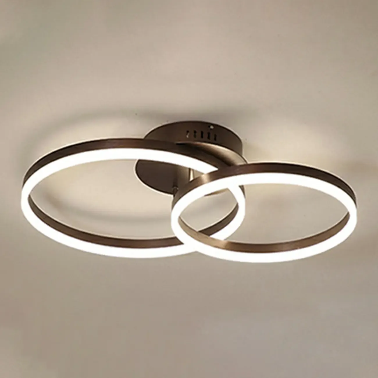 Dimmable Circular LED Semi Flush Ceiling Light for Living Room Image - 21