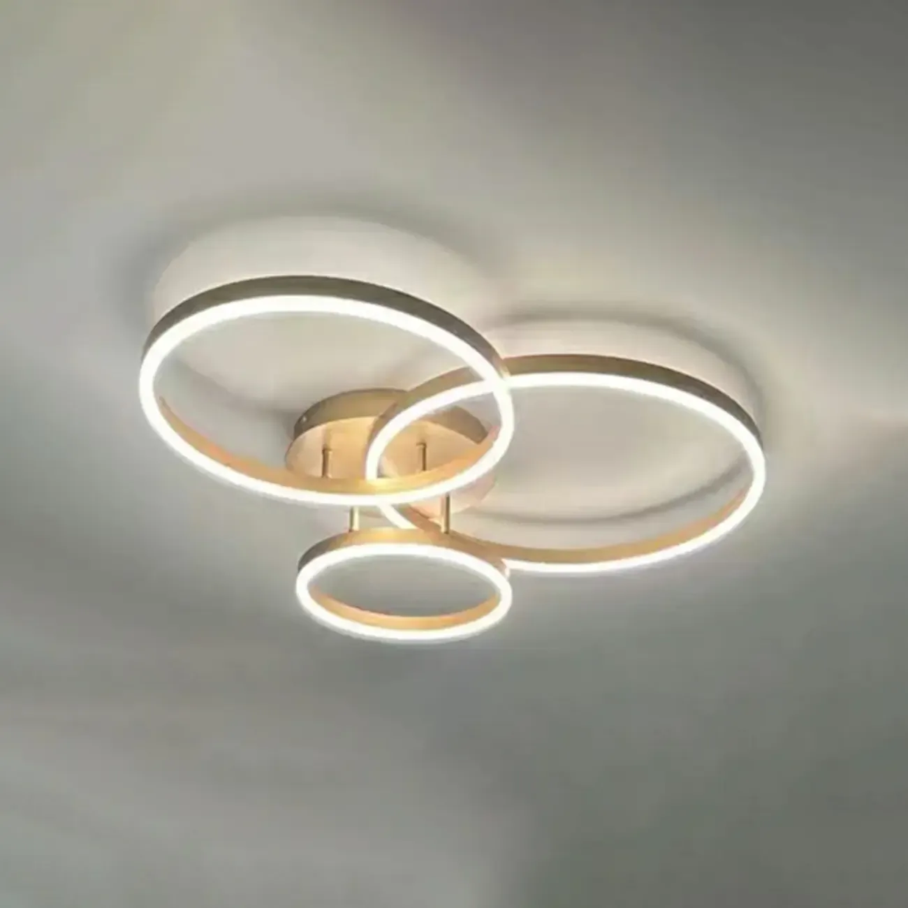 Dimmable Circular LED Semi Flush Ceiling Light for Living Room Image - 22