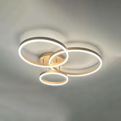 Dimmable Circular LED Semi Flush Ceiling Light for Living Room Image - 22