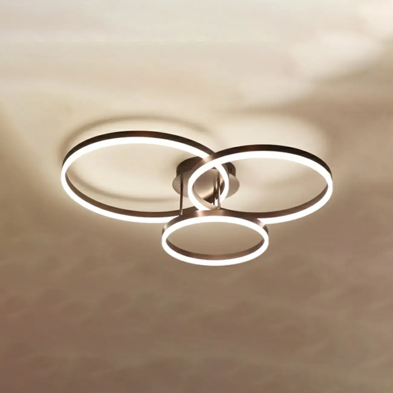 Dimmable Circular LED Semi Flush Ceiling Light for Living Room Image - 24