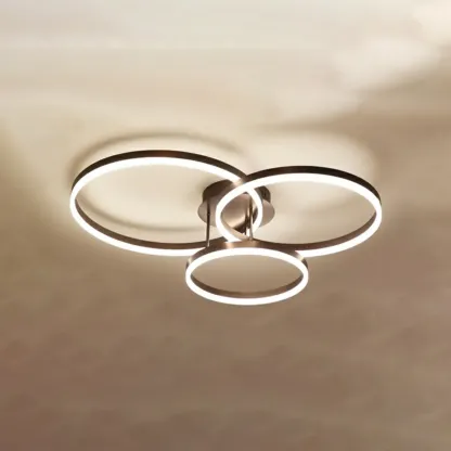 Dimmable Circular LED Semi Flush Ceiling Light for Living Room Image - 24