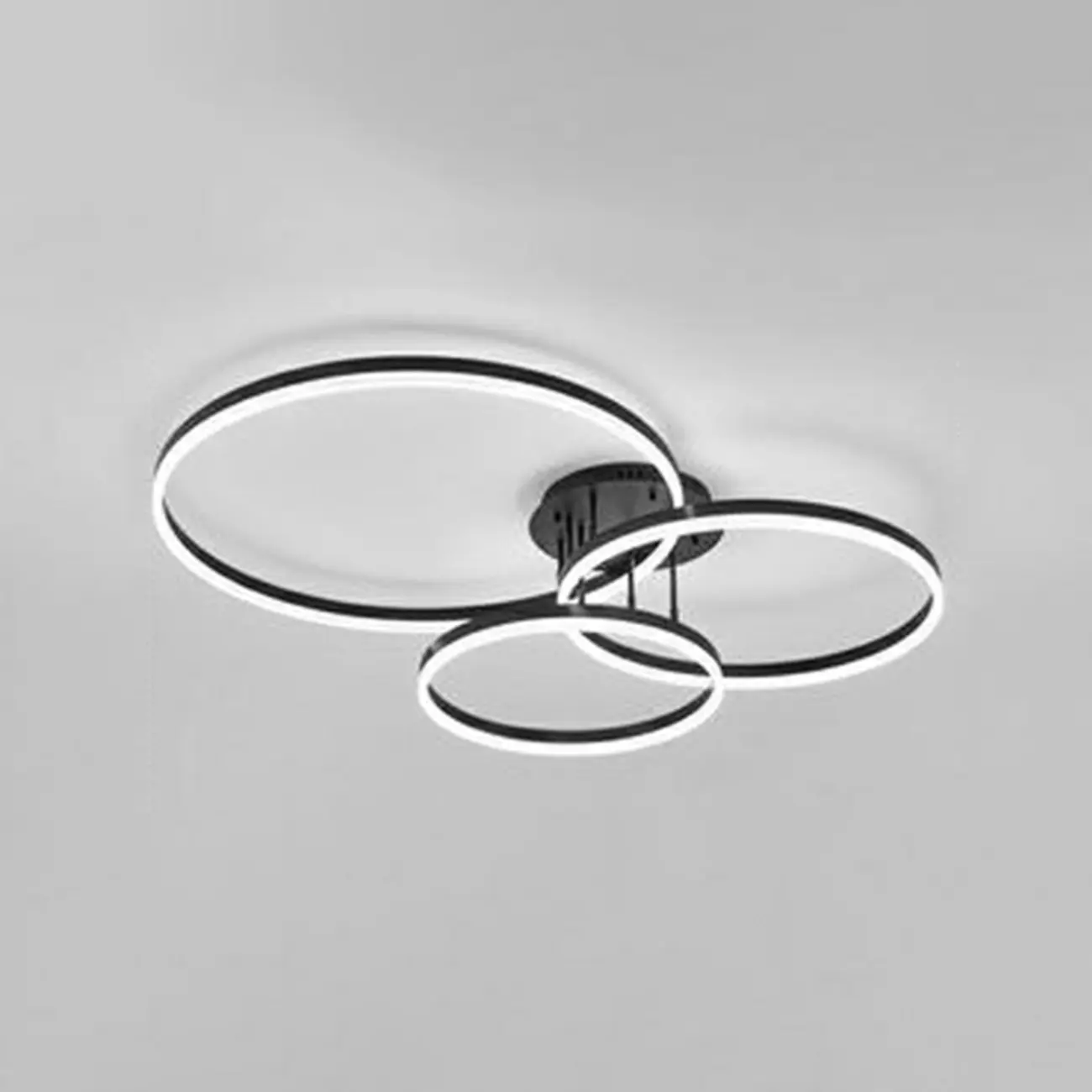 Dimmable Circular LED Semi Flush Ceiling Light for Living Room Image - 26 | homeyfad