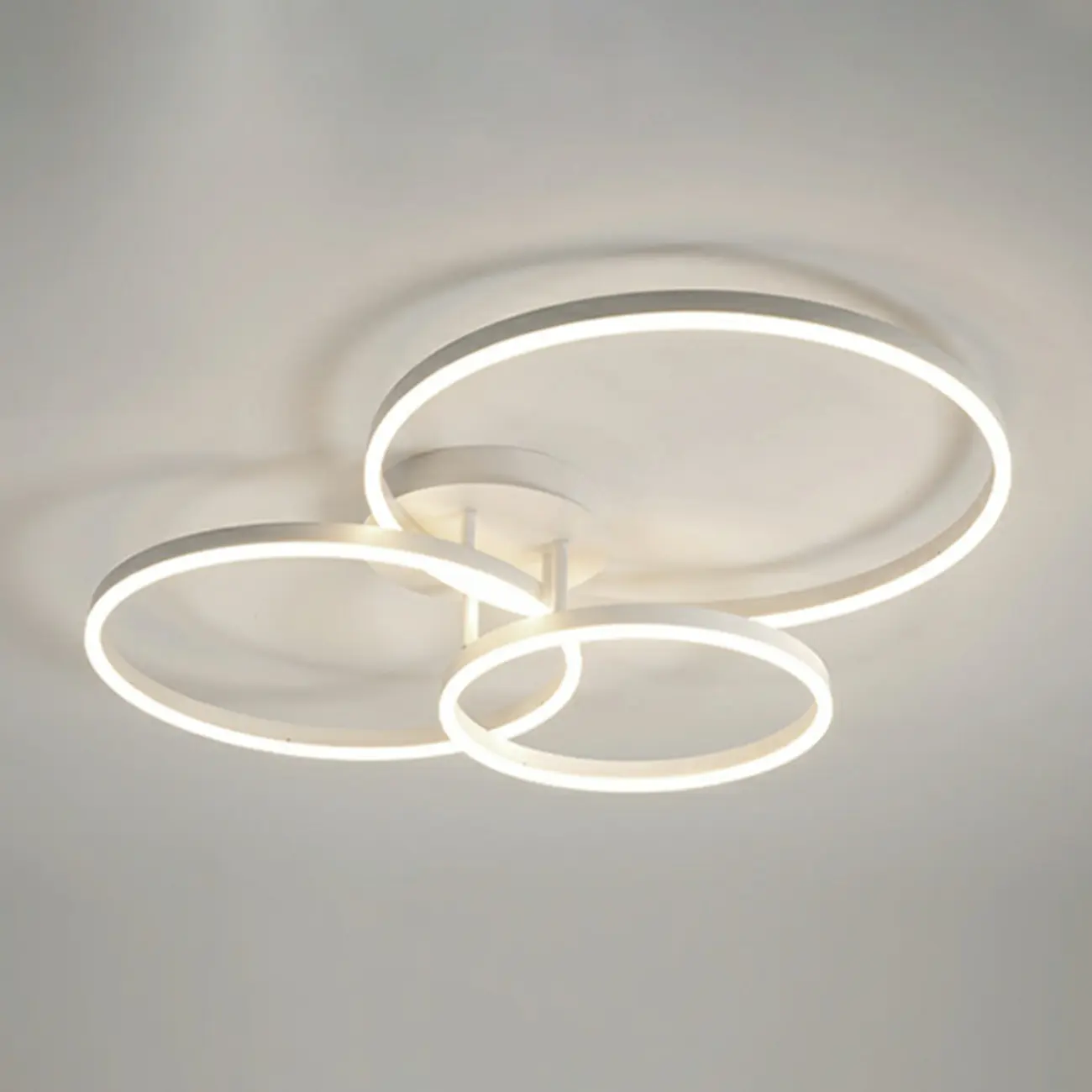 Dimmable Circular LED Semi Flush Ceiling Light for Living Room Image - 27 | homeyfad