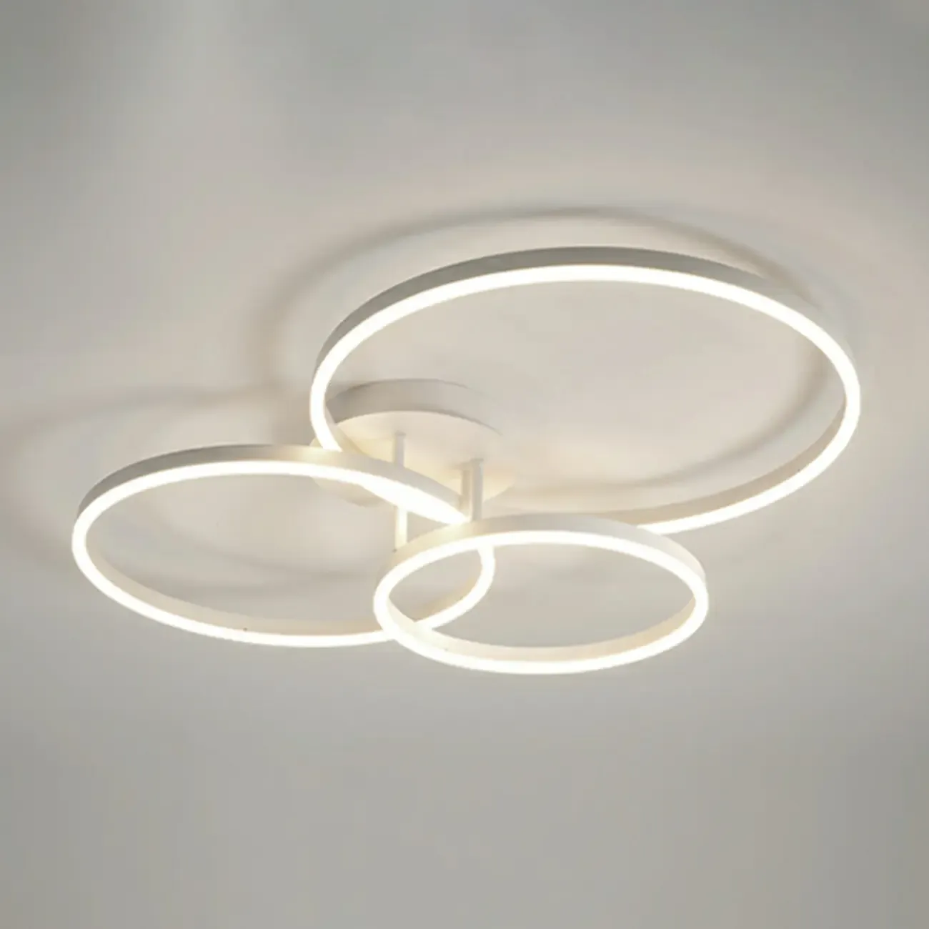 Dimmable Circular LED Semi Flush Ceiling Light for Living Room Image - 27