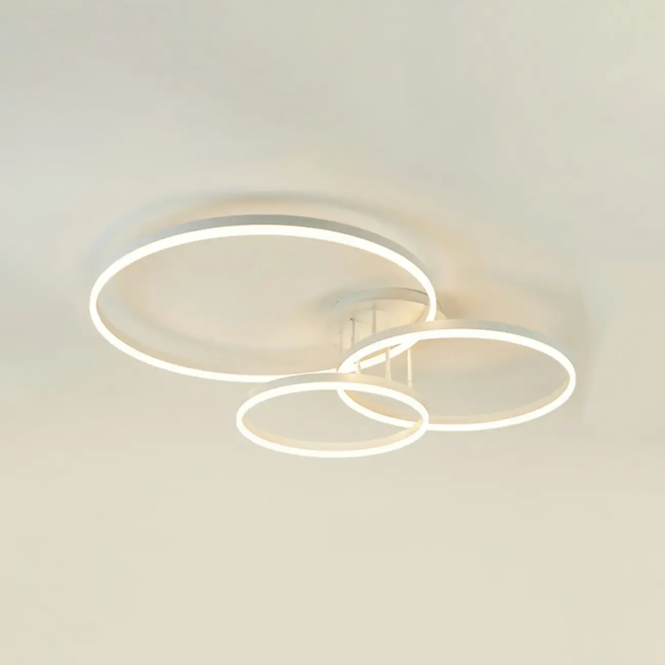 Dimmable Circular LED Semi Flush Ceiling Light for Living Room Image - 28