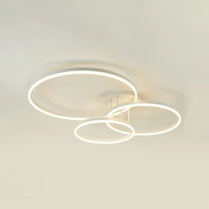 Dimmable Circular LED Semi Flush Ceiling Light for Living Room Image - 28