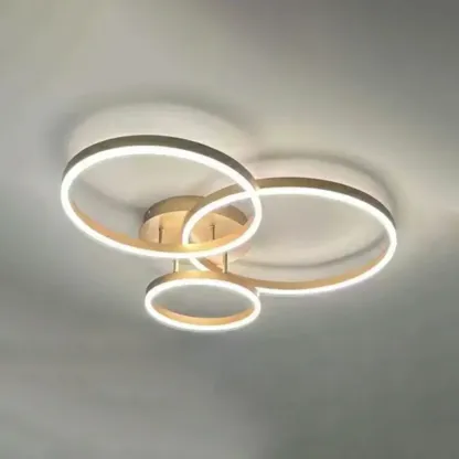 Dimmable Circular LED Semi Flush Ceiling Light for Living Room Image - 29