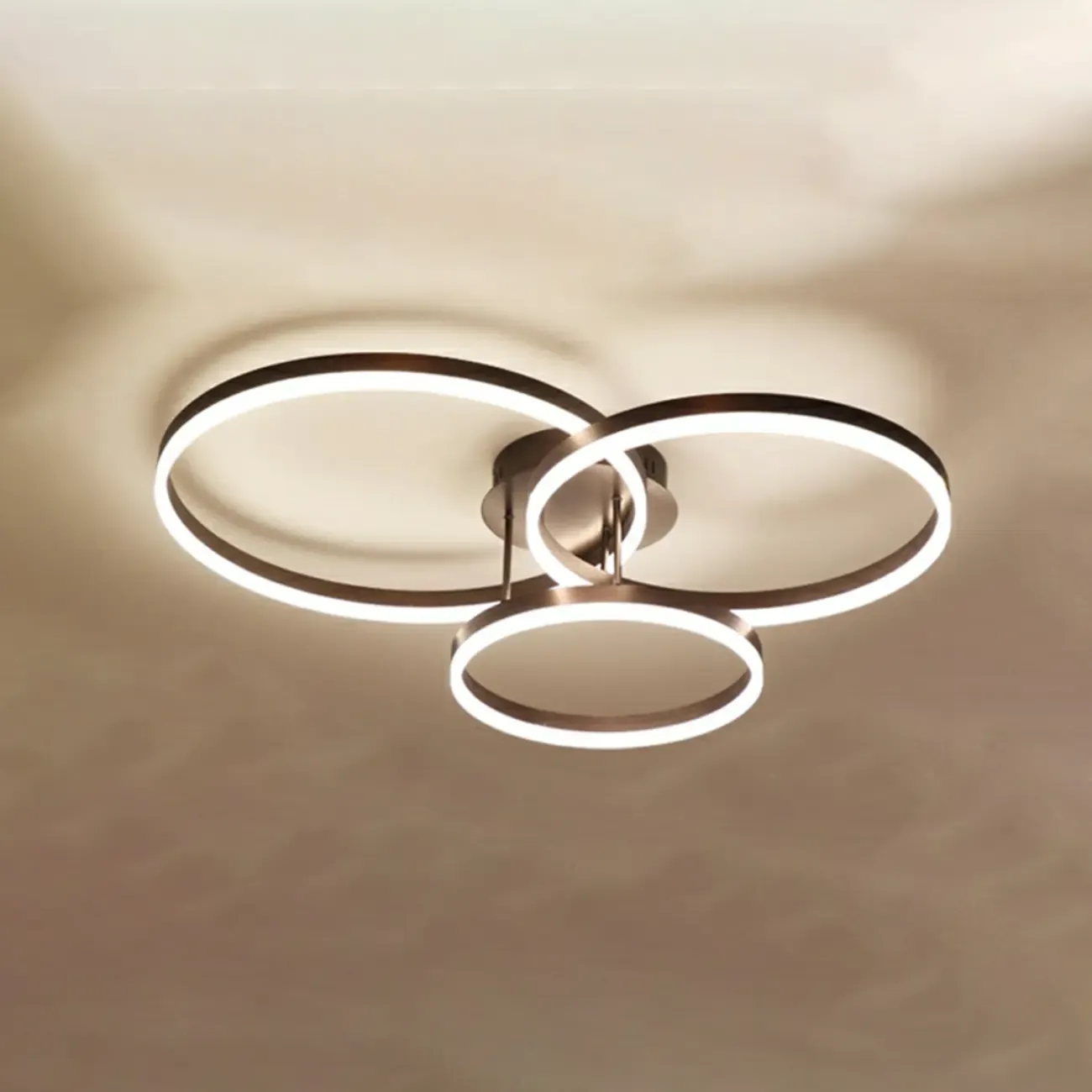 Dimmable Circular LED Semi Flush Ceiling Light for Living Room Image - 31