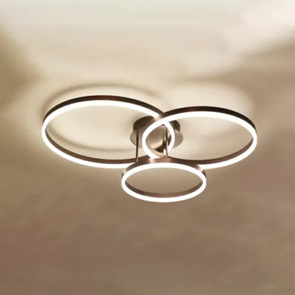 Dimmable Circular LED Semi Flush Ceiling Light for Living Room Image - 31