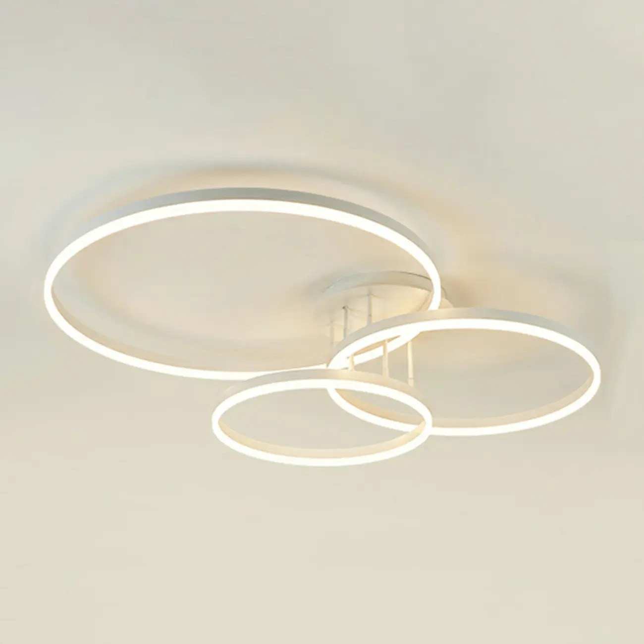 Dimmable Circular LED Semi Flush Ceiling Light for Living Room Image - 33 | homeyfad