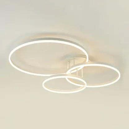 Dimmable Circular LED Semi Flush Ceiling Light for Living Room Image - 33
