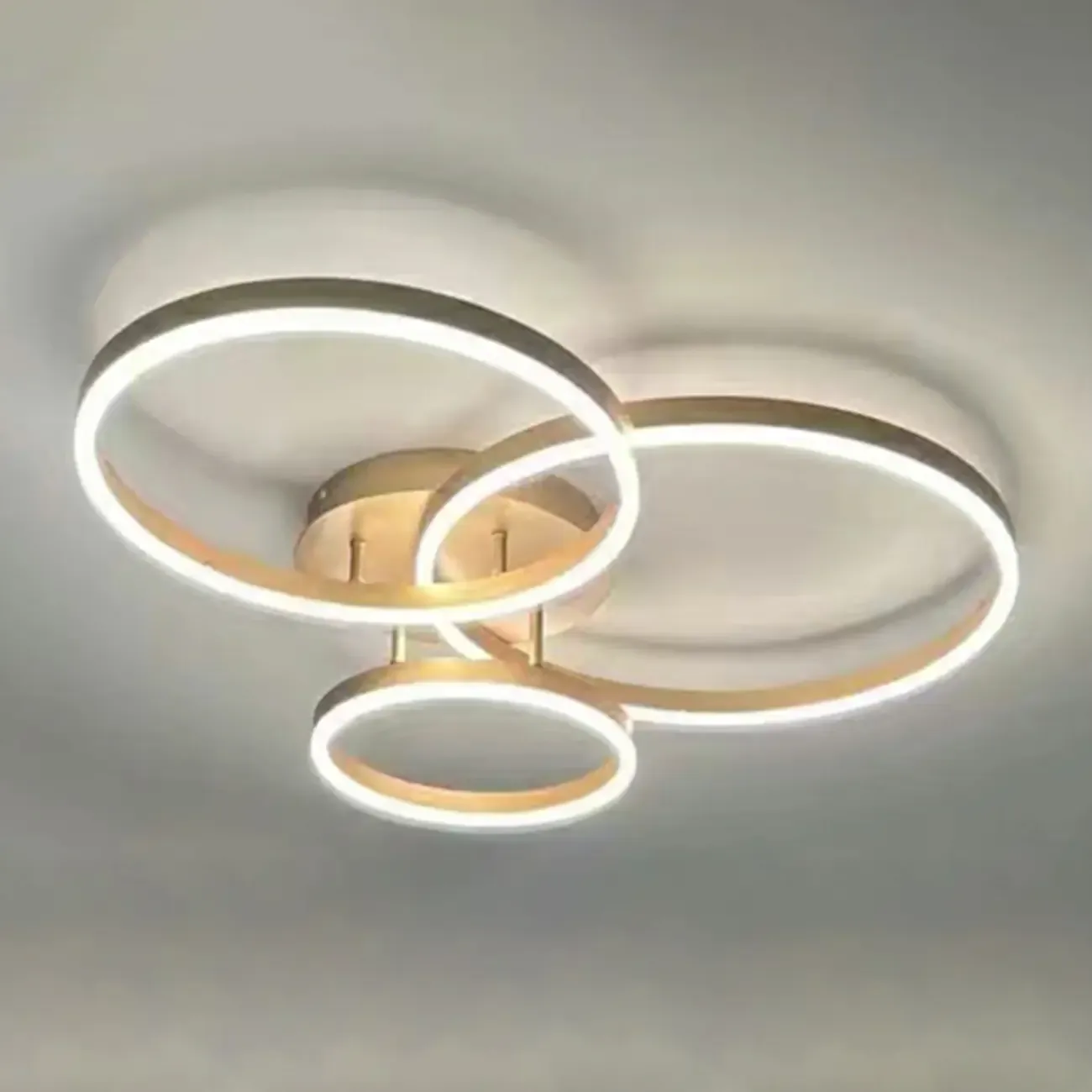 Dimmable Circular LED Semi Flush Ceiling Light for Living Room Image - 34
