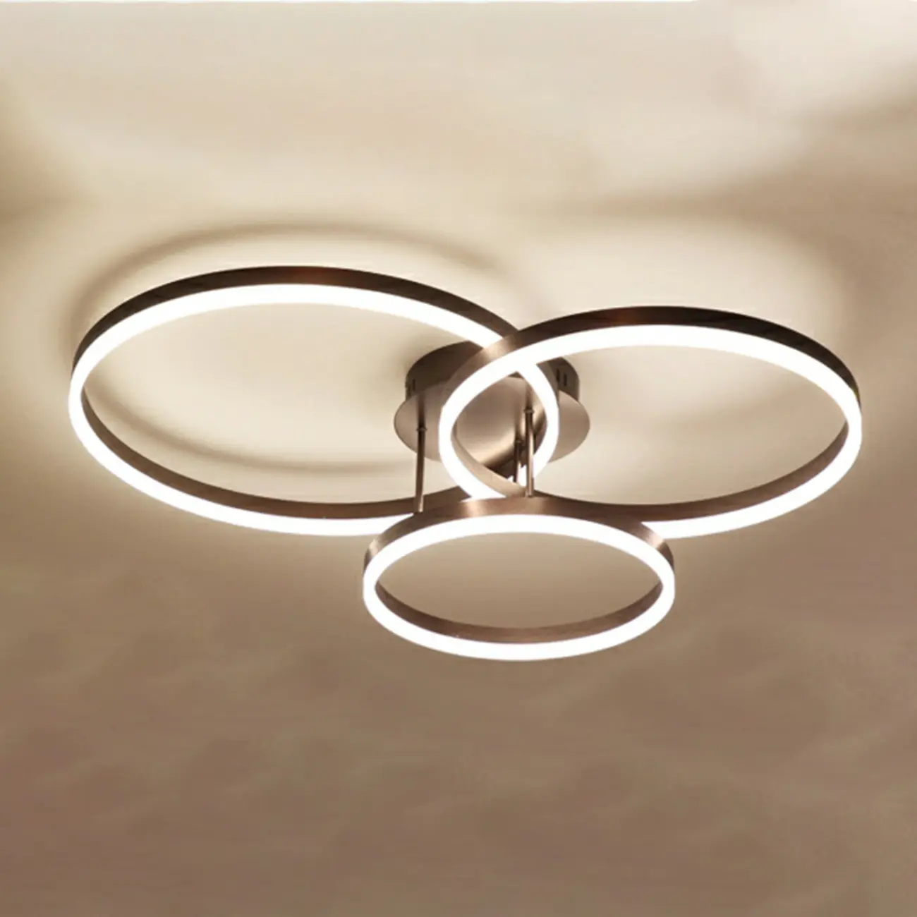 Dimmable Circular LED Semi Flush Ceiling Light for Living Room Image - 35 | homeyfad