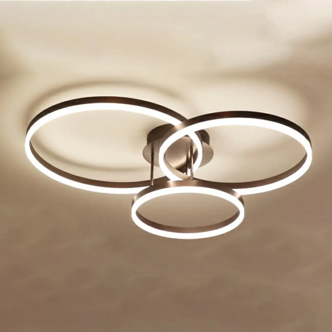 Dimmable Circular LED Semi Flush Ceiling Light for Living Room Image - 35