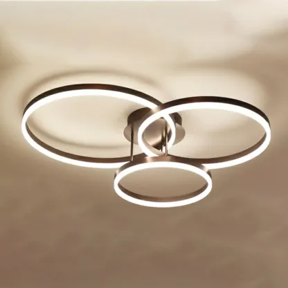 Dimmable Circular LED Semi Flush Ceiling Light for Living Room Image - 35