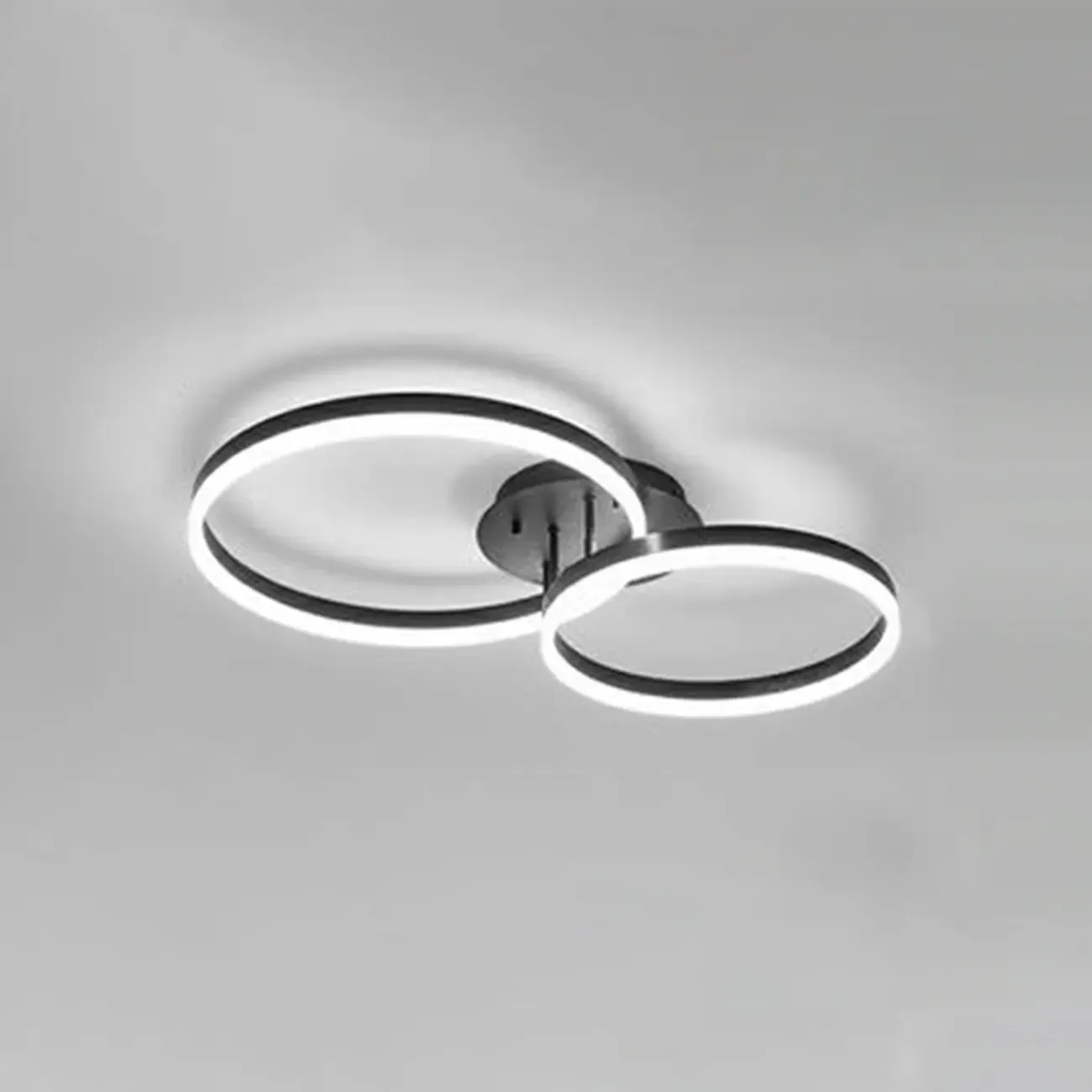 Dimmable Circular LED Semi Flush Ceiling Light for Living Room Image - 36