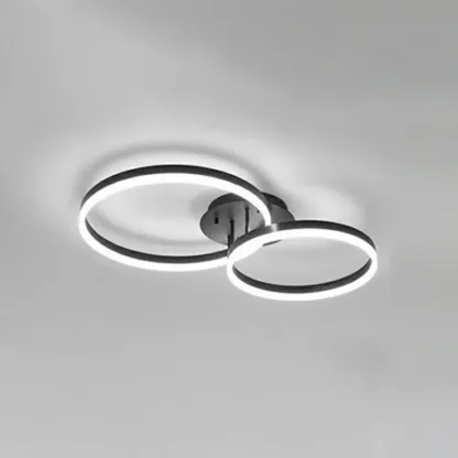 Dimmable Circular LED Semi Flush Ceiling Light for Living Room Image - 36