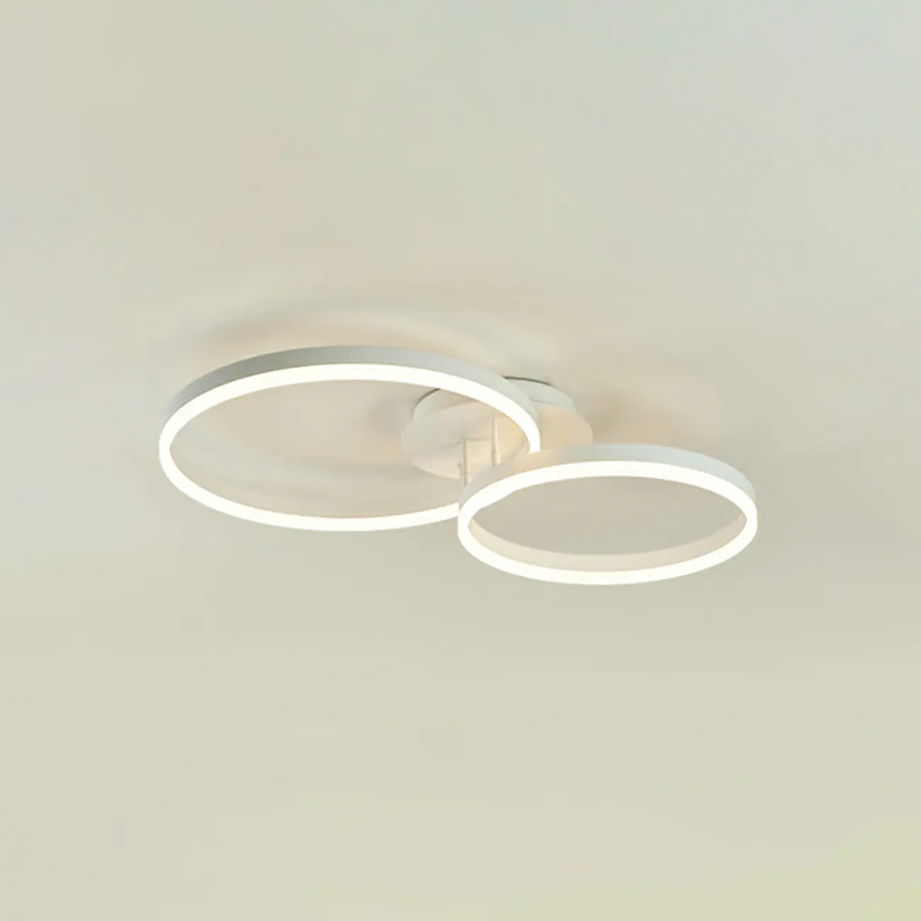 Dimmable Circular LED Semi Flush Ceiling Light for Living Room Image - 37 | homeyfad