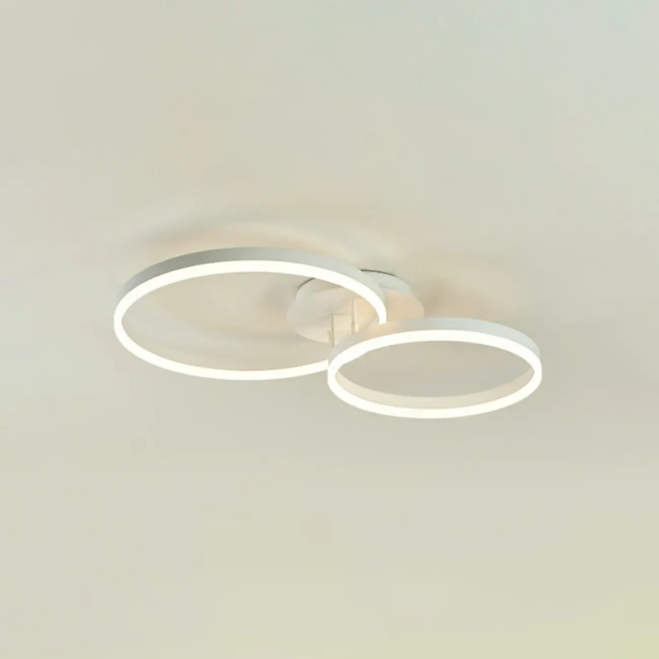 Dimmable Circular LED Semi Flush Ceiling Light for Living Room Image - 37