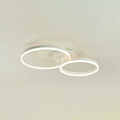 Dimmable Circular LED Semi Flush Ceiling Light for Living Room Image - 37