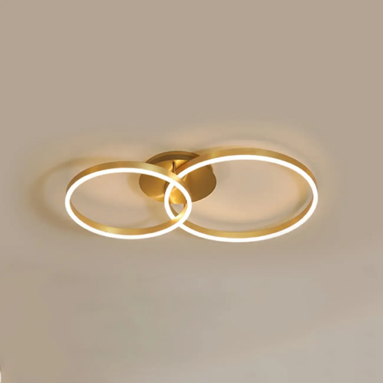 Dimmable Circular LED Semi Flush Ceiling Light for Living Room Image - 38