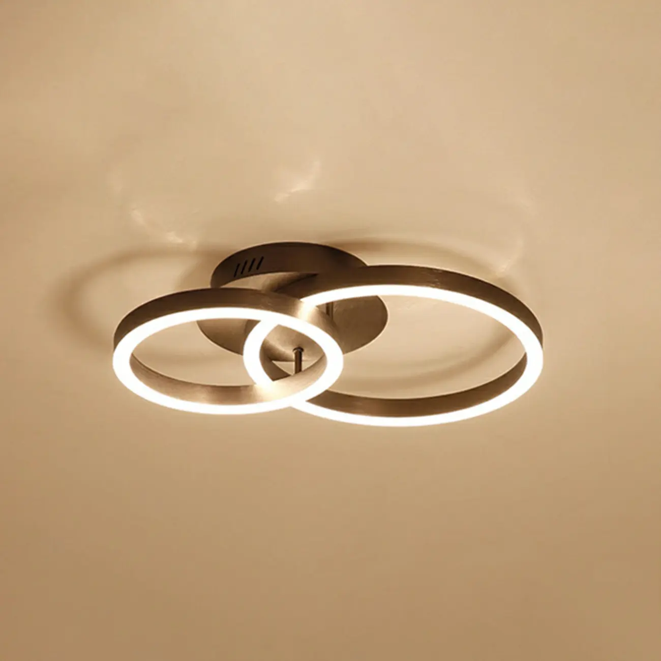 Dimmable Circular LED Semi Flush Ceiling Light for Living Room Image - 39 | homeyfad