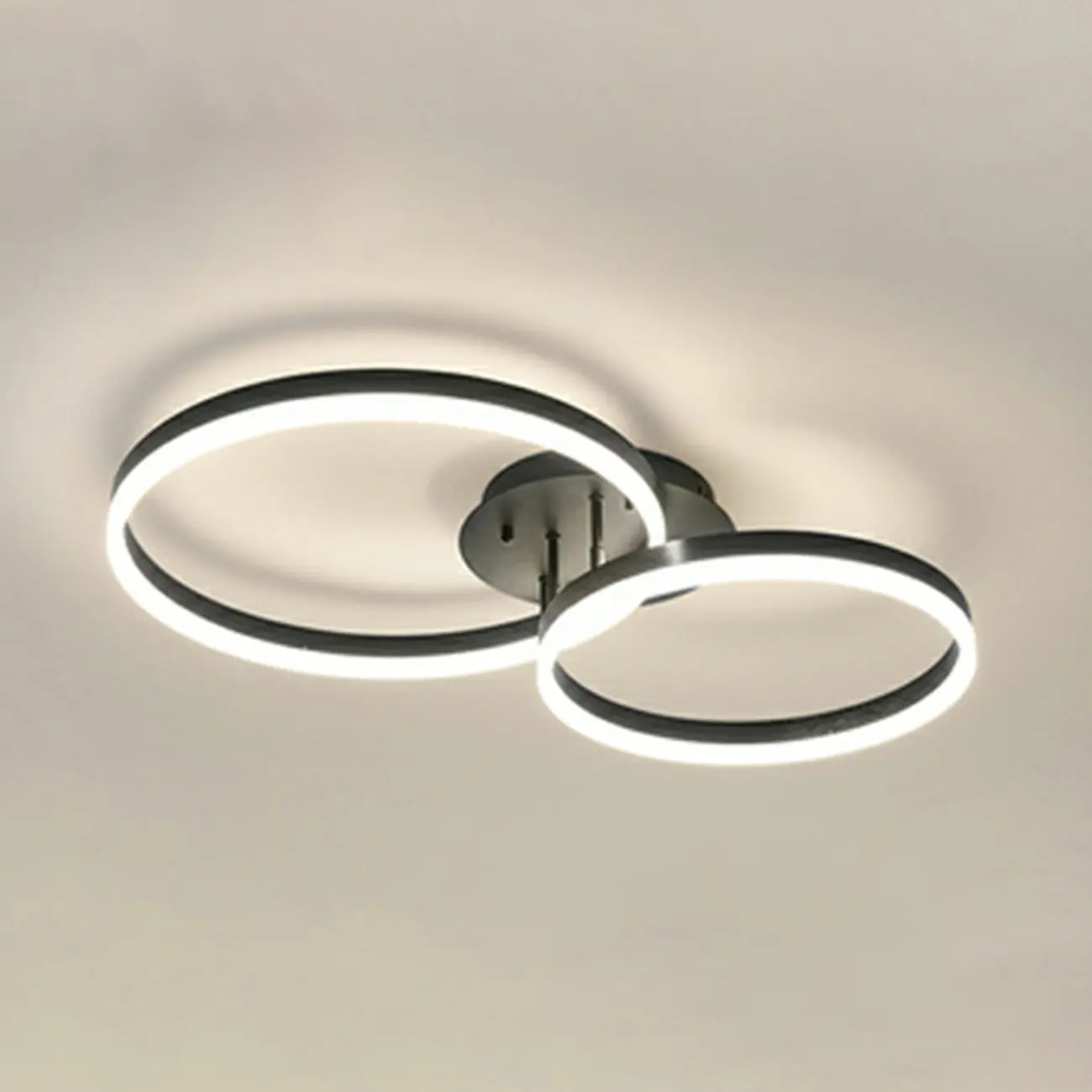 Dimmable Circular LED Semi Flush Ceiling Light for Living Room Image - 40 | homeyfad