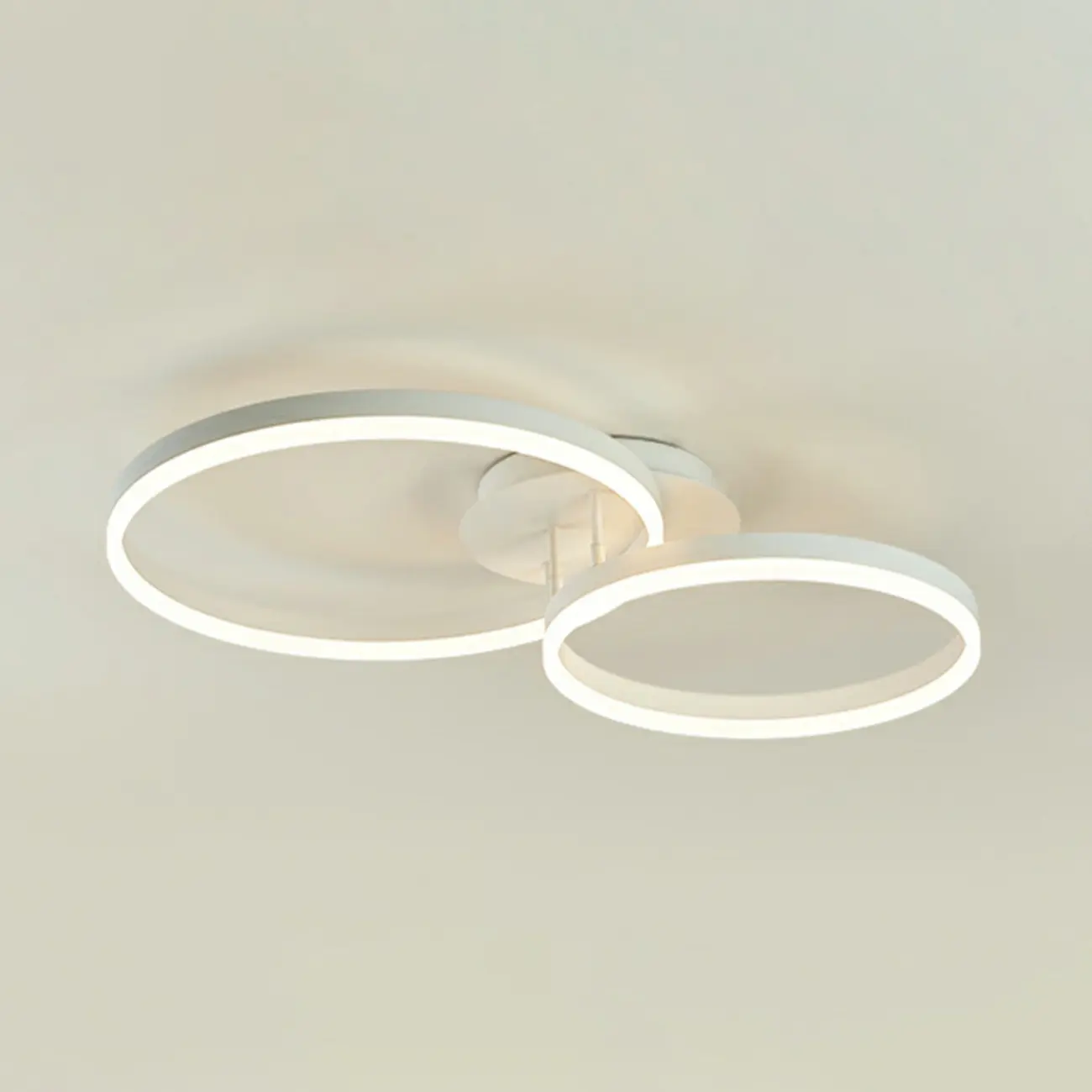 Dimmable Circular LED Semi Flush Ceiling Light for Living Room Image - 41 | homeyfad