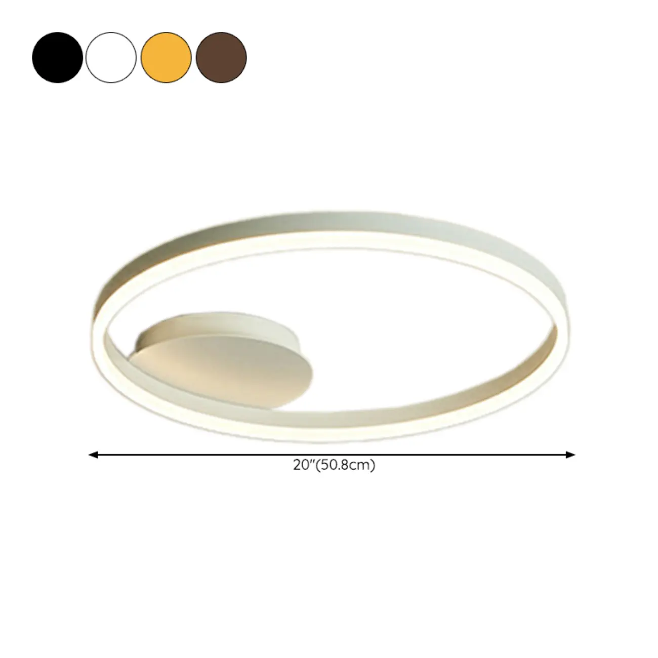 Dimmable Circular LED Semi Flush Ceiling Light for Living Room Image - 43 | homeyfad