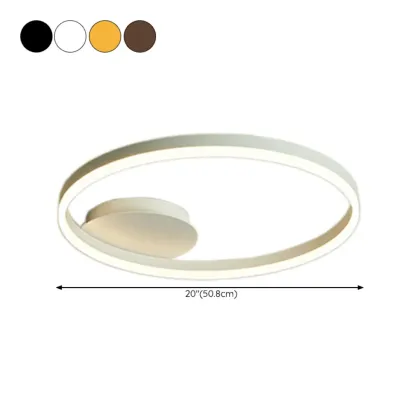 Dimmable Circular LED Semi Flush Ceiling Light for Living Room Image - 43