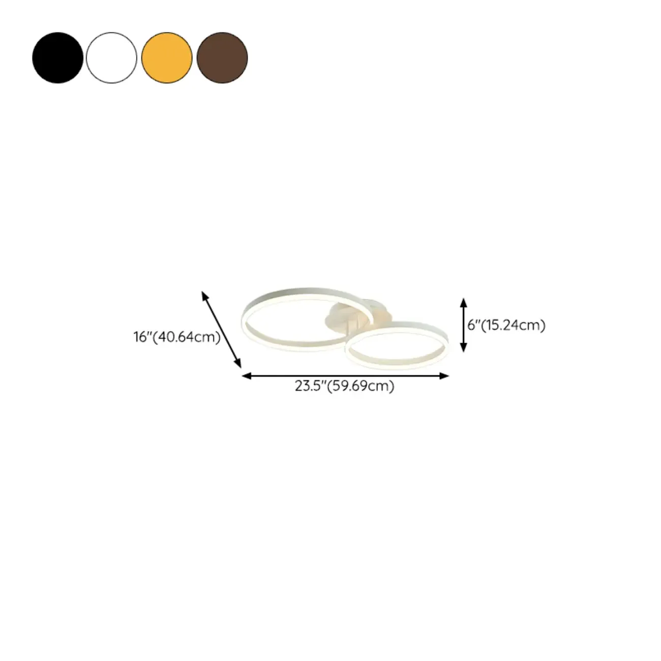 Dimmable Circular LED Semi Flush Ceiling Light for Living Room Image - 44