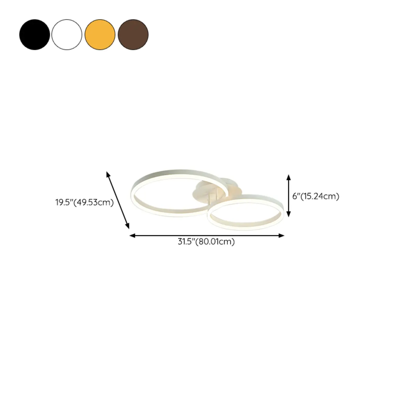 Dimmable Circular LED Semi Flush Ceiling Light for Living Room Image - 45 | homeyfad