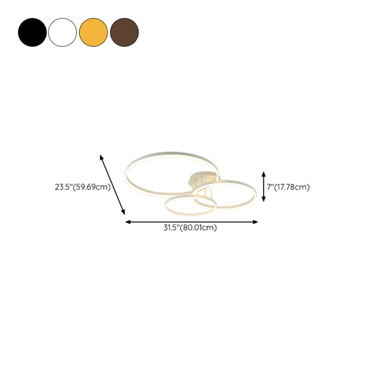 Dimmable Circular LED Semi Flush Ceiling Light for Living Room Image - 47