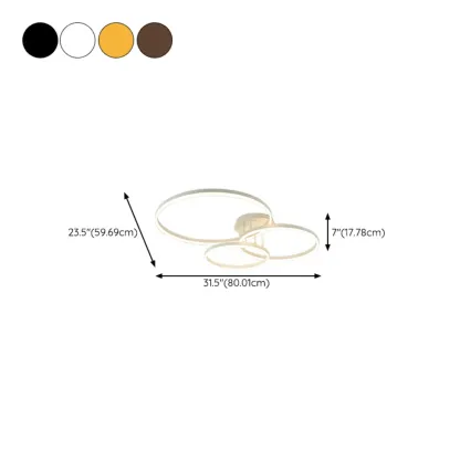 Dimmable Circular LED Semi Flush Ceiling Light for Living Room Image - 47