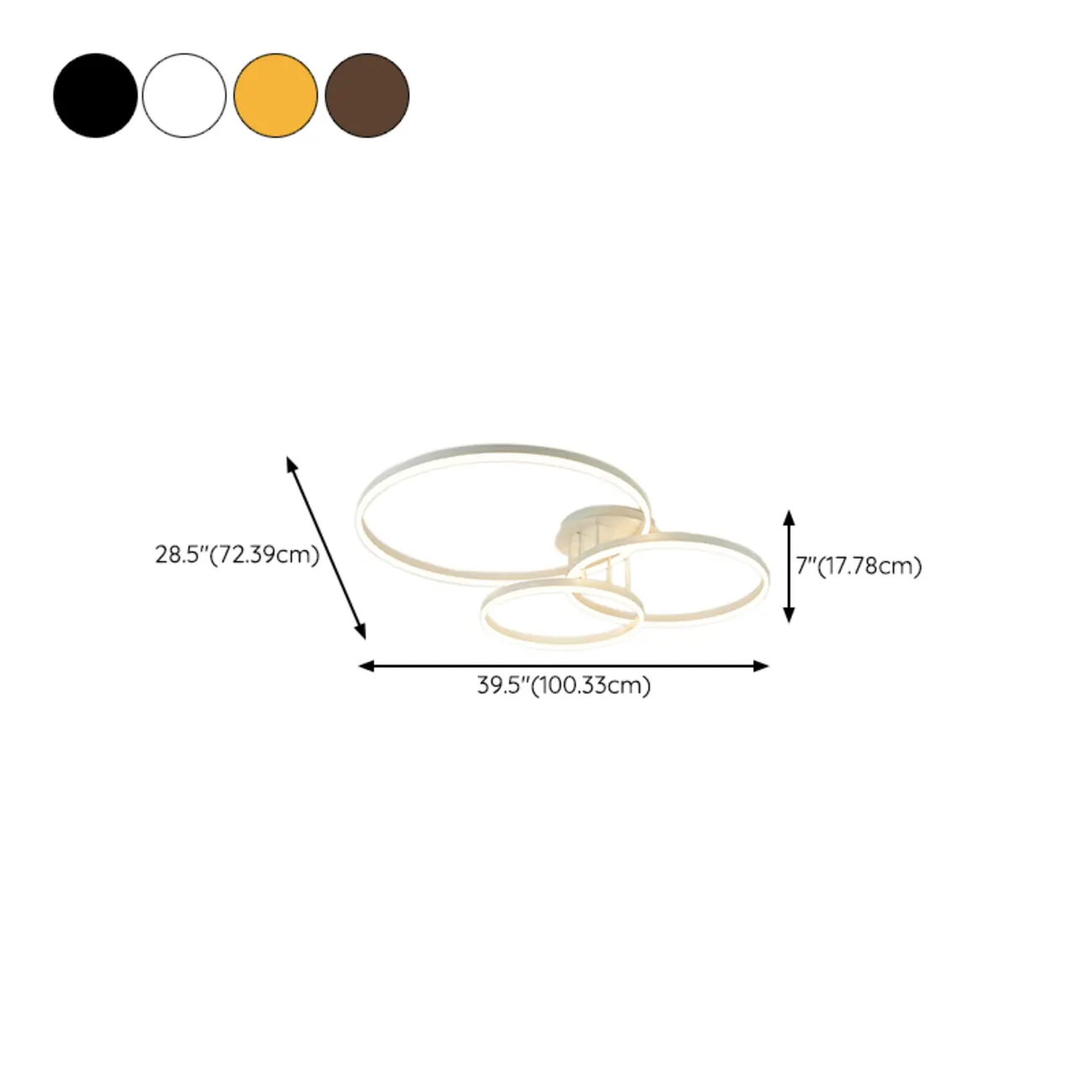 Dimmable Circular LED Semi Flush Ceiling Light for Living Room Image - 48 | homeyfad