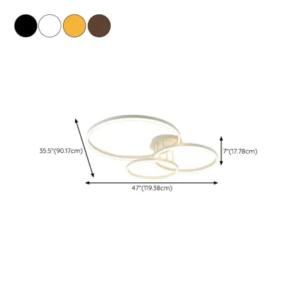 Dimmable Circular LED Semi Flush Ceiling Light for Living Room Image - 49