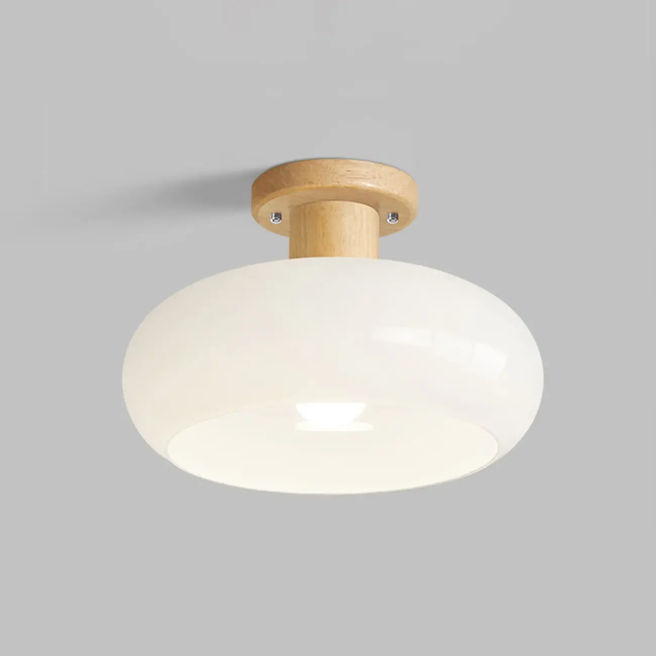 Modern Round Glass Semi Flush Ceiling Light for Indoor Use Image - 2 | homeyfad