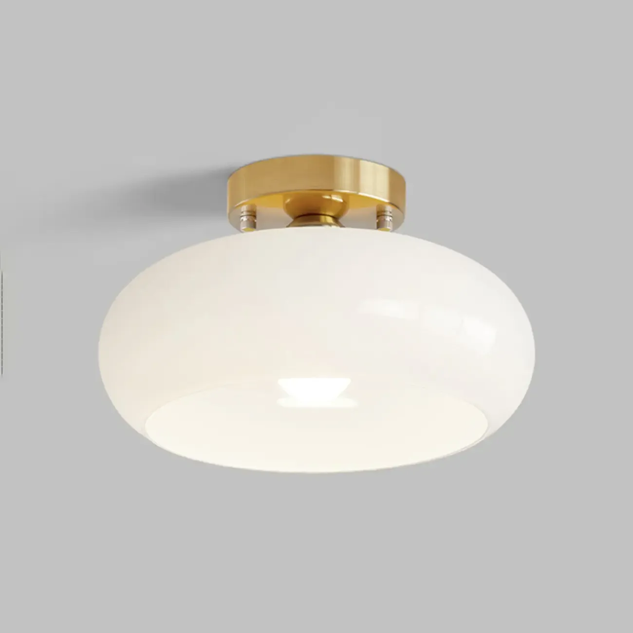 Modern Round Glass Semi Flush Ceiling Light for Indoor Use Image - 4