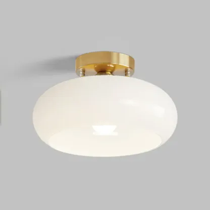Modern Round Glass Semi Flush Ceiling Light for Indoor Use Image - 4